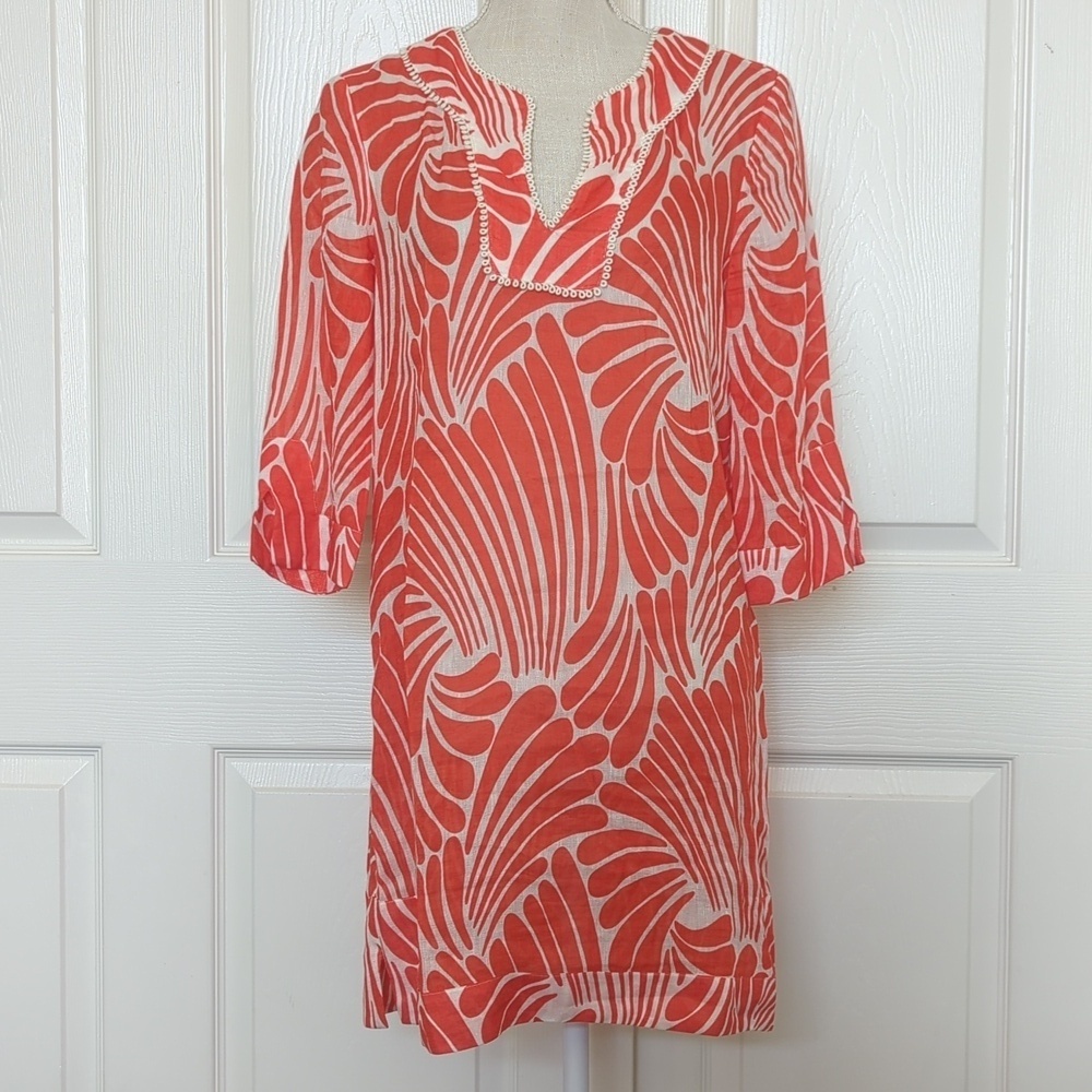 Kate Spade “Gwen” silk/linen tunic swim coverup